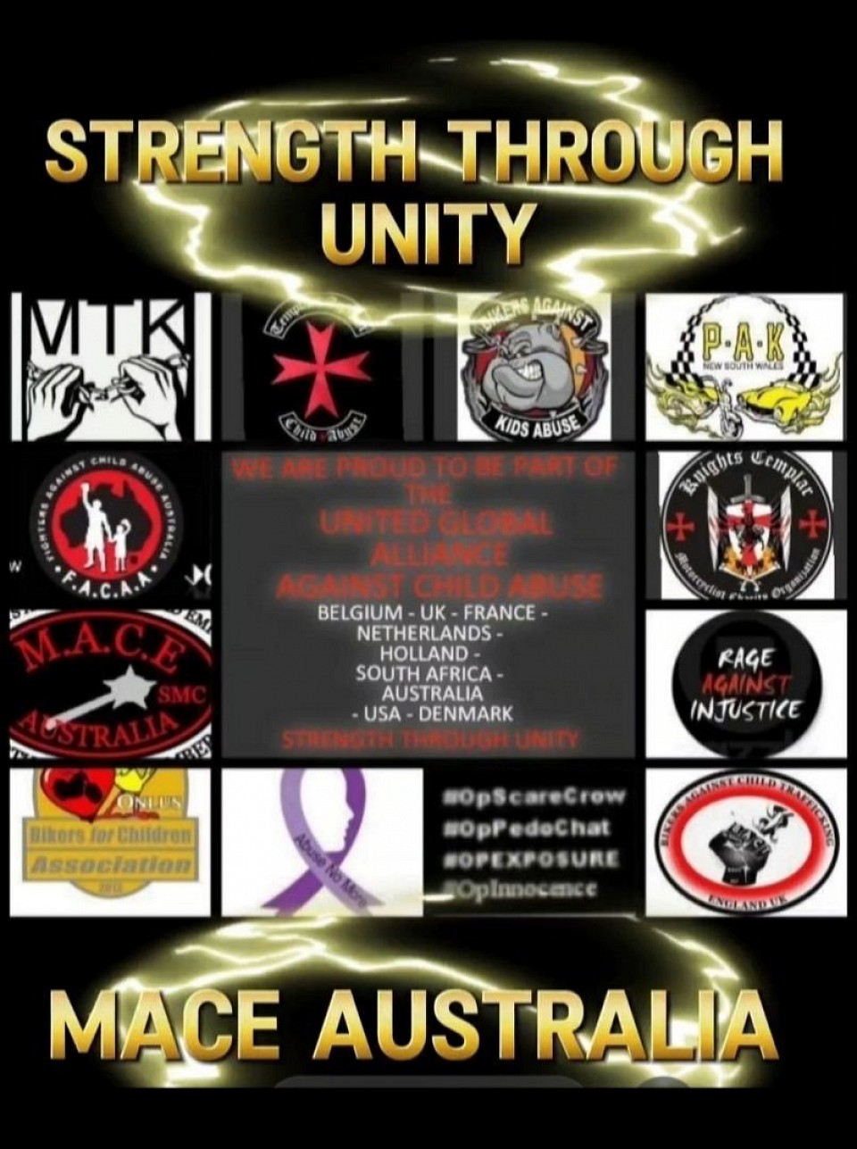 👆Poster  created by founder of The United Global Alliance Against Child Abuse ~ MACE Australia ~ May 25th 2013 - Video below created Sept 24th 2013 by JLW ~ BACT Founder 👇