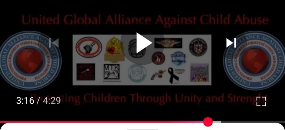 The United Global Alliance Against Child Abuse - there is a spelling mistake on this but we got distracted before we could correct it so I went ahead and used it for this vid anyway! 👇