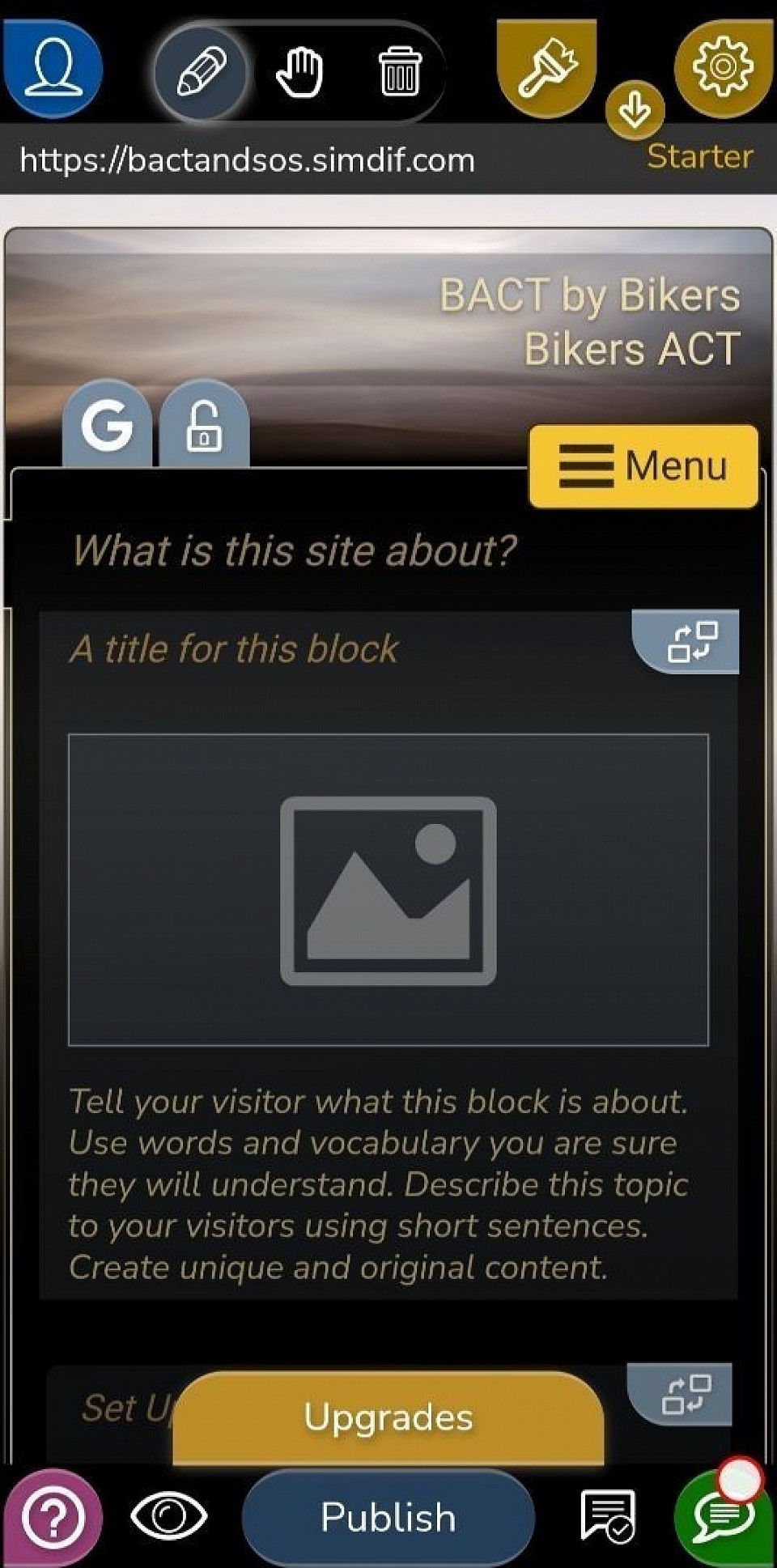 This is what I will give you to start. Any one else who wishes to start their website this way - REmember I can only deal with one person at a time.